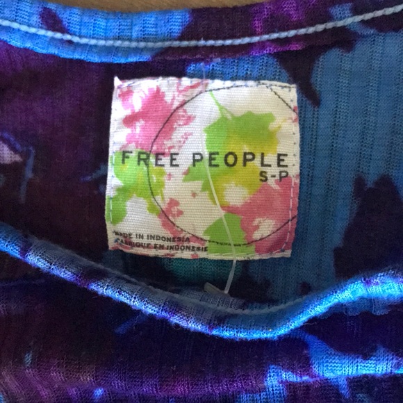 FREE PEOPLE TANK TOP HI-LO HEM Royal blue / Purple Size S - Picture 14 of 16